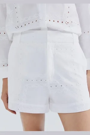 Hering Shorts Feminino Cintura Alta Em Laise