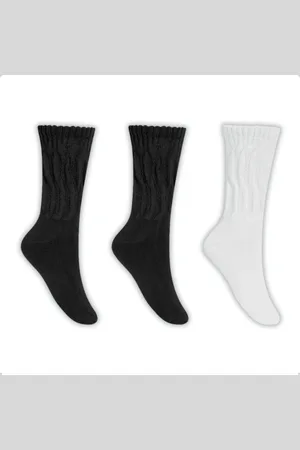 Winston Kit 3 Pares De Meia Feminina Cano Alto Aeróbica Esporte Confortável Casual De Luxo e Branco