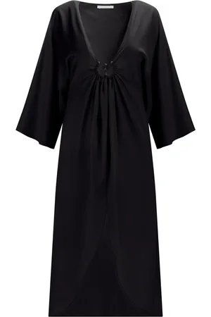 LEZ A LEZ Vestido Midi em Chiffon com Detalhe Decote