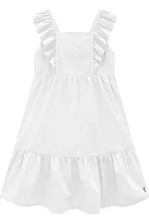 Onda Marinha Infantil - Vestido em Tricoline Anarruga Feminino