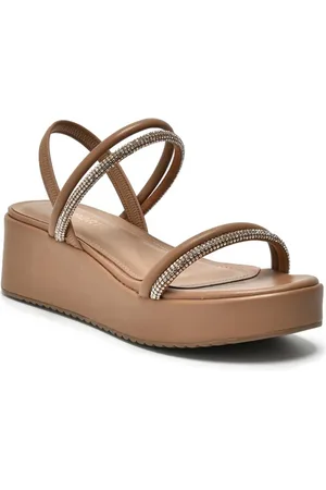 VIA MARTE Sandália Feminina Anabela Macchiato 167-008-01