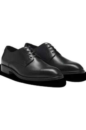HUGO BOSS Sapatos Derby De Couro Italiano Com Detalhes De Costura