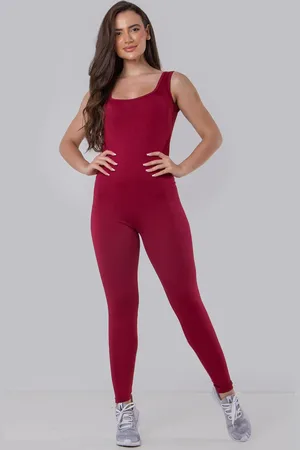 4 Estações Macacão Feminino Suplex Longo Fitness Academia Ginastica Atacado