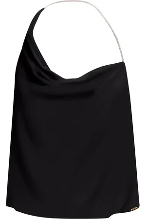 LEZ A LEZ Blusa Frente Única Assimétrica com Alça Strass