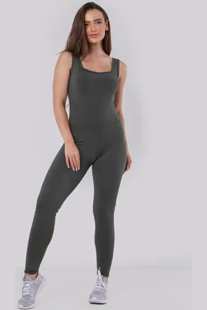 4 Estações Macacão Feminino Suplex Longo Fitness Academia Ginastica Atacado