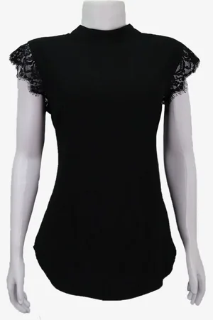 EMIGÊ Blusa Primark Casual Renda Preta Produto Gentilmente Usado
