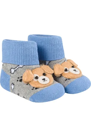 Winston Meia Sapatinho Algodão Recém-Nascido Estampa 3D Colorida Bichinhos Divertida Cachorrinho