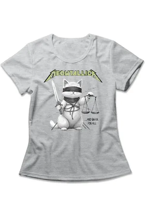 STUDIO Camiseta Feminina Meowtallica - Mescla