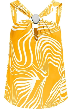 LEZ A LEZ Blusa Cross Neck Estampada com Detalhe Aviamento
