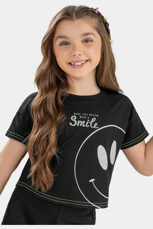 Elian Infantil - Blusa Menina Smile Preta