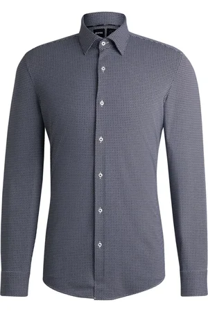 HUGO BOSS Camisa De Corte Slim Em Material De Estampado