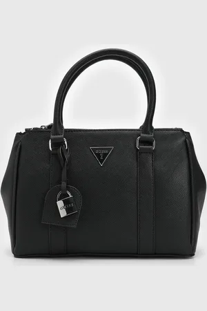 Guess Bolsa Tiracolo Logo Alça Dupla Preta