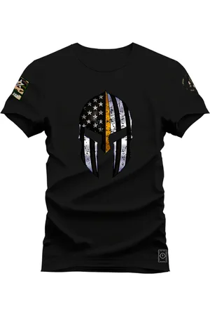 Nexstar Camiseta Estampada Confortável Algodão Caveira Capa