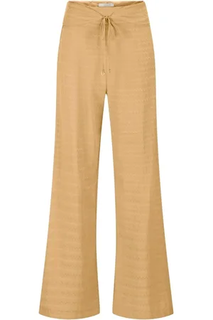 LEZ A LEZ Calça Pantalona em Jacquard com Amarração Cós