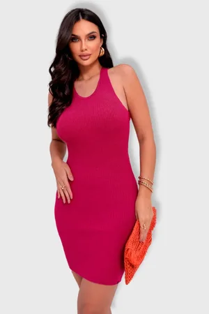 Revanche Vestido De Tricot Com Decote Nas Costas Feminino Kaarina