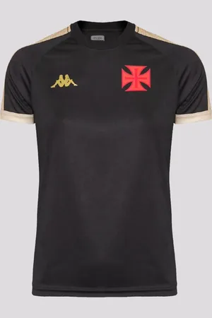 Kappa Camisa Vasco Supporter Gold Feminina Preta