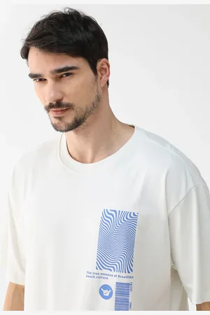 Hang Loose Camiseta Reta Estampa Off-White