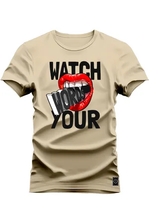 Nexstar Camiseta Estampada Confortável Algodão Watch Words Your