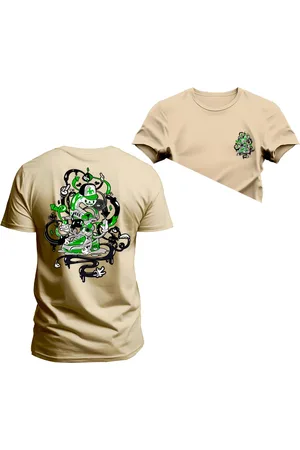 Nexstar Camiseta Estampada Confortável Algodão Tenis Guitarra Frente Costas