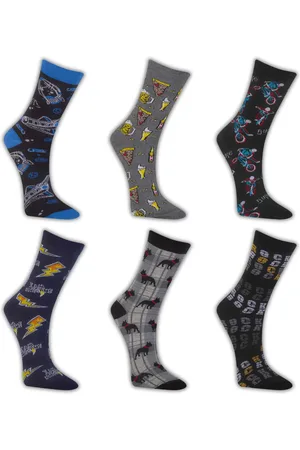 Winston Kit 6 Pares Meia Masculina Cano Longo Divertida Algodão Conforto 37 ao 44