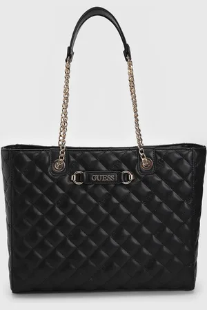 Guess Bolsa Tiracolo Logo Alça Corrente Preta