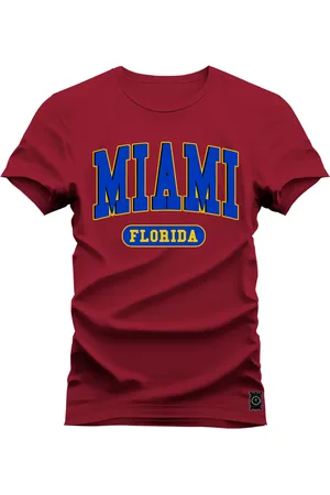 Nexstar Camiseta Estampada Confortável Algodão Miami - Bordo