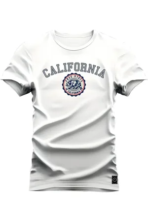 Nexstar Camiseta Estampada Confortável Algodão Californ Urso