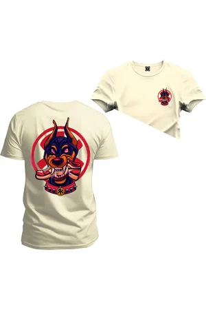 Nexstar Camiseta Estampada Confortável Algodão Dog Raiva Frente Costas - Perola