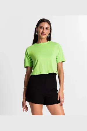 Rovitex Blusa Cropped Manga Curta
