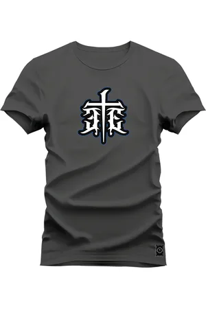 Nexstar Camiseta Estampada Confortável Algodão Cruz Tribal