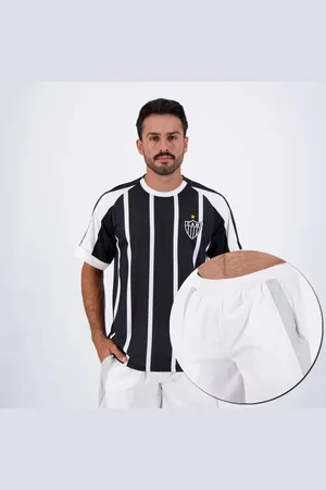 SPR Kit de Camisa e Bermuda Atlético Mineiro Preta e Branca