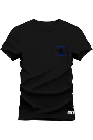 Nexstar Camiseta Estampada Confortável Algodão Cesta Peito NS