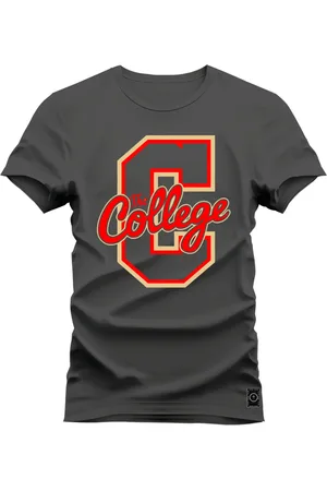 Nexstar Camiseta Estampada Confortável Algodão College