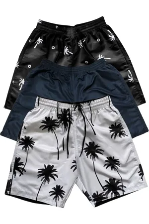 Relaxado Kit 3 Bermudas Plus Size Tactel Moda Praia Com Bolsos22