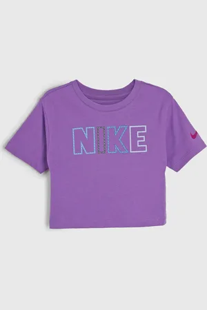 Nike Infantil - Camiseta Cropped Logo Lilás