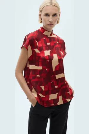 MANGO Blusa Reta Guillem Vermelha