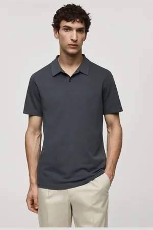 MANGO Camisa Polo Reta Lisa Grafite