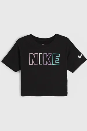 Nike Infantil - Camiseta Cropped Logo Preta