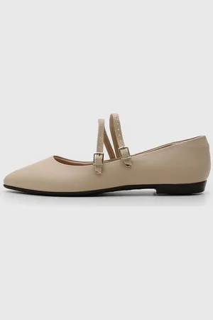 BEIRA RIO Sapatilha Boneca Fivelas Off-White