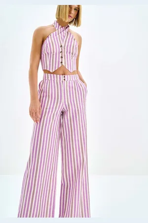 LEZ A LEZ Blusa Frente Única Estampada em Linho com Botões