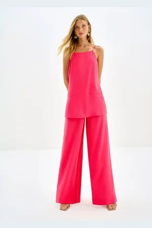 LEZ A LEZ Blusa Alongada em Crepe com Decote Reto