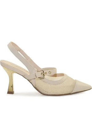 BEBECÊ Scarpin Feminino cê Slingback com Bico Fino Creme