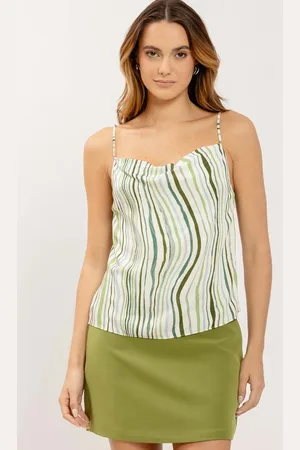 LEZ A LEZ Blusa Estampada com Decote Degagê