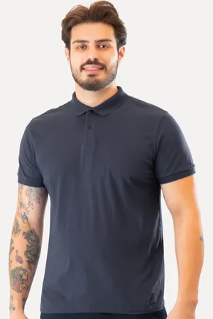 Colcci Polo Masculina Malha Class Navy Logo Azul Marinho