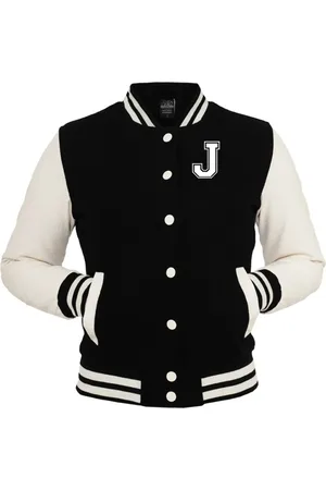 College4EVER Jaqueta College Americana Preta letra J Bordada