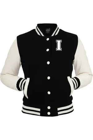 College4EVER Jaqueta College Americana Preta letra i Bordada