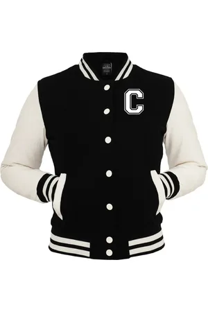 College4EVER Jaqueta College Americana Preta letra C Bordada