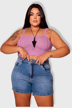 Revanche Cropped De Tricot Com Detalhe Feminina Busia