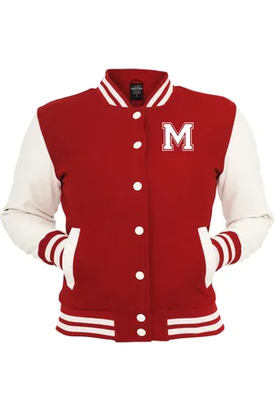 College4EVER Jaqueta College Americana Vermelha Letra M bordada