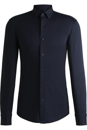 HUGO BOSS Camisa Slim-Fit Em Jersey Melange De Performance Stretch